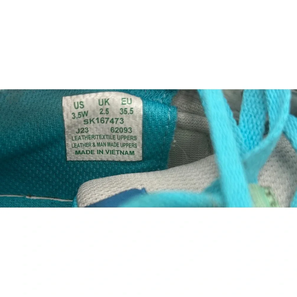 Saucony Kids Silver Teal Mesh Leather Running‎ Shoes SK167473 Size 3.5W